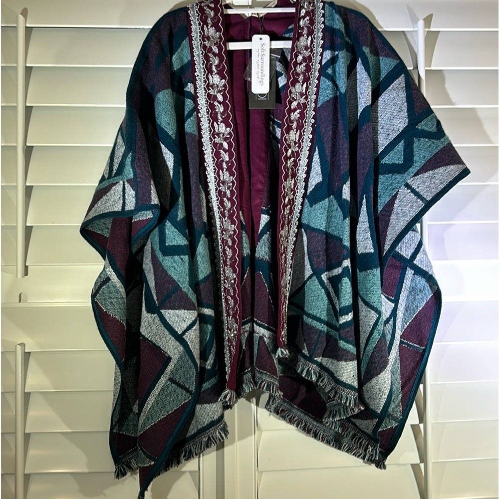 Soft Surroundings Topper NWT hand beaded and embroidered one size